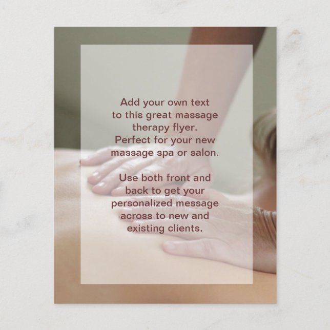 Prospectus 11,4 Cm X 14,2 Cm Massage suédois (Devant)