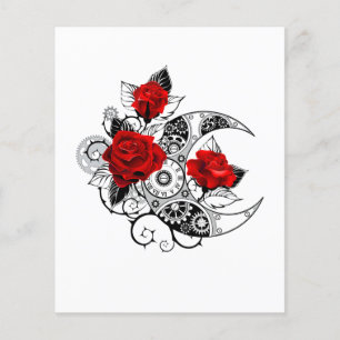 Prospectus 11,4 Cm X 14,2 Cm Mechanical Crescent with Red Roses