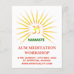 Prospectus 11,4 Cm X 14,2 Cm Méditation Om Aum