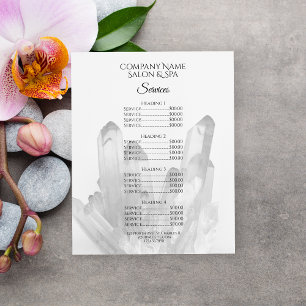 Prospectus 11,4 Cm X 14,2 Cm Menu Crystals Spa Salon Services