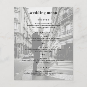 Prospectus 11,4 Cm X 14,2 Cm Menu de mariage minimaliste moderne avec budget ph