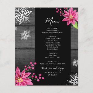 Prospectus 11,4 Cm X 14,2 Cm Menu du dîner de Noël de la famille Budget