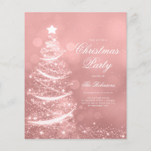 Prospectus 11,4 Cm X 14,2 Cm Menu rose Gold Sparkling Xmas Tree Invitation Prog