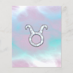 Prospectus 11,4 Cm X 14,2 Cm Mère de Pearl Taurus Zodiac Astrologie