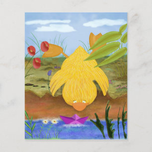 Prospectus 11,4 Cm X 14,2 Cm mignon bébé canard sur la falaise
