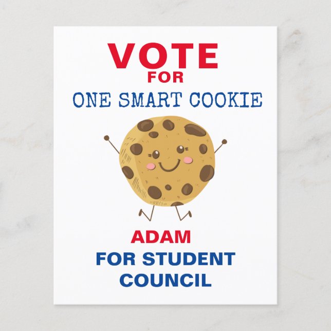 Prospectus 11,4 Cm X 14,2 Cm Mignonne vote pour le président de classe : cookie (Devant)