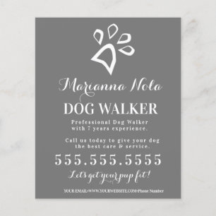 Prospectus 11,4 Cm X 14,2 Cm Minimal Dog Walker Walking Business Services