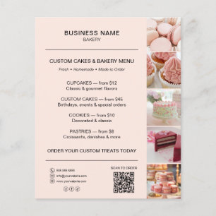 Prospectus 11,4 Cm X 14,2 Cm Modèle de code QR pour prospectus de menu de boula