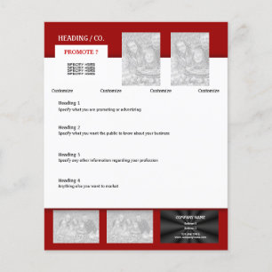 Prospectus 11,4 Cm X 14,2 Cm Modèle de dépliant - créez votre propre format 4,5