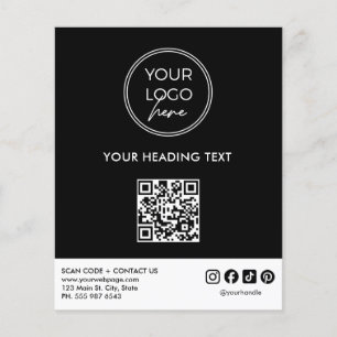 Prospectus 11,4 Cm X 14,2 Cm Modèle de flyer commercial avec QR code et logo pr
