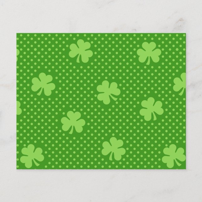 Prospectus 11,4 Cm X 14,2 Cm Modèle de trèfle de trèfle vert Saint Patricks Day (Devant)