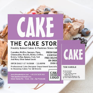 Prospectus 11,4 Cm X 14,2 Cm Modern Bold, Cakery, Cake Store Advertising