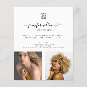 Prospectus 11,4 Cm X 14,2 Cm Modern Custom Photo Logo Promotional White