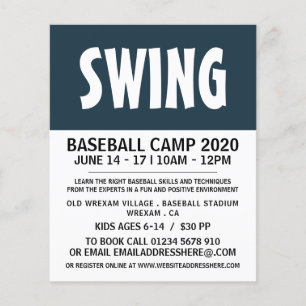 Prospectus 11,4 Cm X 14,2 Cm Moderne Bold, Camp de baseball Advert Flyer