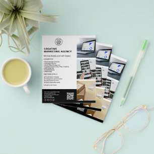 Prospectus 11,4 Cm X 14,2 Cm Moderne Logo Marketing Creative Business