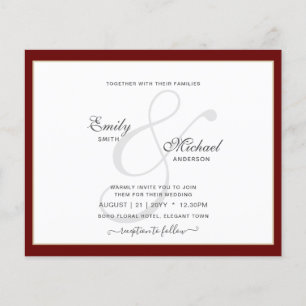 Prospectus 11,4 Cm X 14,2 Cm Moderne Vintage Ampersand Typographie Mariage QR c
