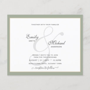 Prospectus 11,4 Cm X 14,2 Cm Moderne Vintage Ampersand Typographie Mariage QR c