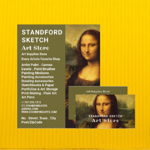 Prospectus 11,4 Cm X 14,2 Cm Mona Lisa, Leonardo Da Vinci, magasin de fournitur