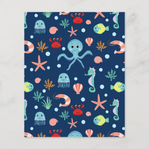 Prospectus 11,4 Cm X 14,2 Cm Monde marin