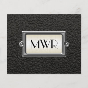Prospectus 11,4 Cm X 14,2 Cm Monogramme 3-Lettre Executive Hommes Personnalisé