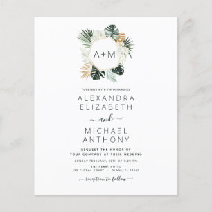 Prospectus 11,4 Cm X 14,2 Cm Monogramme Budget Tropical Emerald Green Mariage F