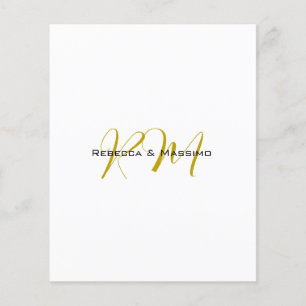 Prospectus 11,4 Cm X 14,2 Cm Monogramme de couleur or unique exclusif Nom Moder