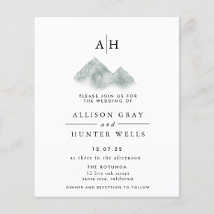 Prospectus 11,4 Cm X 14,2 Cm Monogramme Mt Faire-part de mariage   Flyer budgét