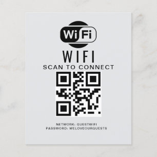 Prospectus 11,4 Cm X 14,2 Cm Mot de passe Wifi   Analyse du code QR pour se con