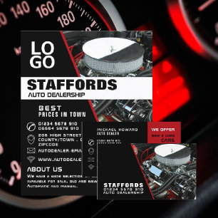 Prospectus 11,4 Cm X 14,2 Cm Moteur automobile, concessionnaire automobile Publ