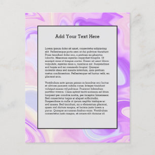 Prospectus 11,4 Cm X 14,2 Cm Motif aquarelle abstrait bleu violet blanc
