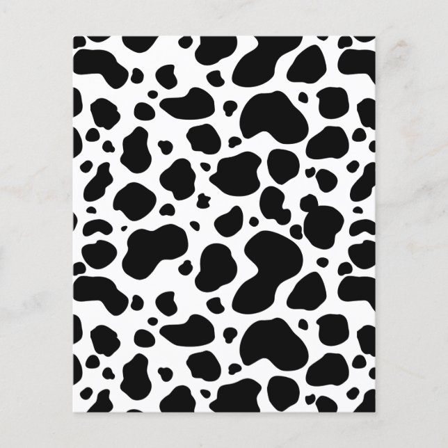 Prospectus 11,4 Cm X 14,2 Cm Motif de points de vache Poster de animal noir et  (Devant)