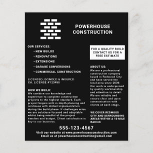 Prospectus 11,4 Cm X 14,2 Cm Motif en brique de construction noir