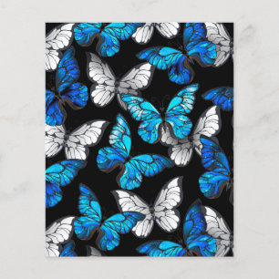 Prospectus 11,4 Cm X 14,2 Cm Motif sans couleur foncée avec papillons bleus Mor
