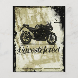 PROSPECTUS 11,4 CM X 14,2 CM MOTOCYCLE MOTOCYCLE DE GRUNGE NON RESTREINT GANG M