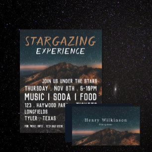 Prospectus 11,4 Cm X 14,2 Cm Mountain Stargazer, Planetarium Publicité d'événem