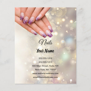 Prospectus 11,4 Cm X 14,2 Cm nail artist business personalized flyer