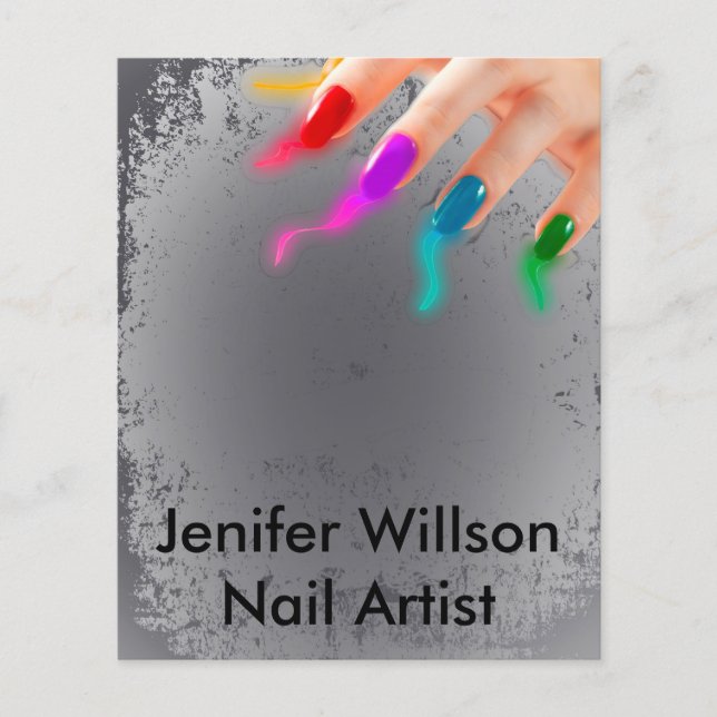 Prospectus 11,4 Cm X 14,2 Cm Nail Artist Flyer (Devant)