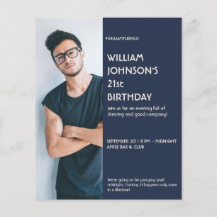 Prospectus 11,4 Cm X 14,2 Cm Navy Blue Sidebar Photo 21e invitation anniversair