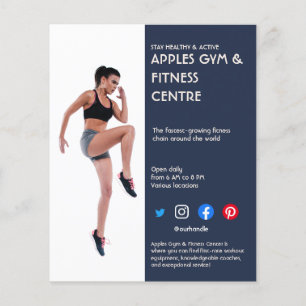 Prospectus 11,4 Cm X 14,2 Cm Navy Blue Sidebar Photo gymnase entraînement perso