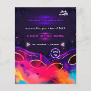 Prospectus 11,4 Cm X 14,2 Cm Neon Glow Graduation Party