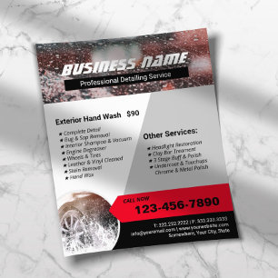 Prospectus 11,4 Cm X 14,2 Cm Nettoyage de détaillage de voiture de lavage de vo