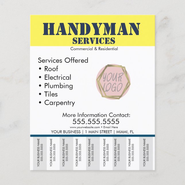 Prospectus 11,4 Cm X 14,2 Cm Nettoyer Handyman Plumer Services Éteindre le pros (Devant)