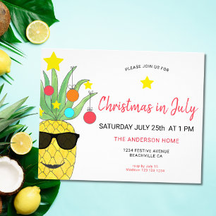 Prospectus 11,4 Cm X 14,2 Cm Noël En Juillet Ananas Fête