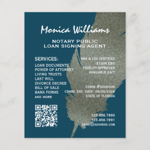 Prospectus 11,4 Cm X 14,2 Cm Notaire de parties scintillant d'or