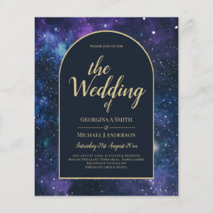 Prospectus 11,4 Cm X 14,2 Cm NUDGET Starry Nuit violet bleu mariage INVITE