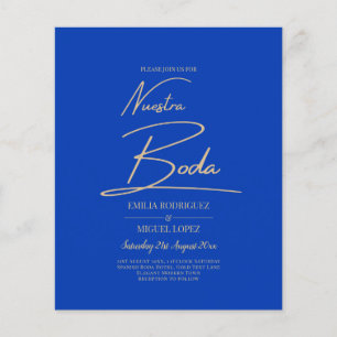 Prospectus 11,4 Cm X 14,2 Cm NUESTRA BODA Blue Monochrome Mariage NVITE