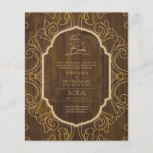 Nuestra Boda Gold Frame Mariage espagnol INVITE