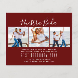Prospectus 11,4 Cm X 14,2 Cm Nuestra Boda Photo Collage Mariage INVITE