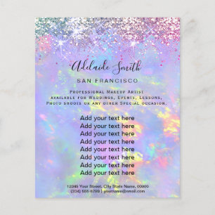 Prospectus 11,4 Cm X 14,2 Cm opal parties scintillant FAUX holographe Flyer