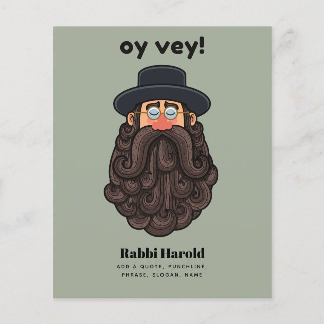 Prospectus 11,4 Cm X 14,2 Cm OUI ! Funny RABBI Peronalisé (Devant)